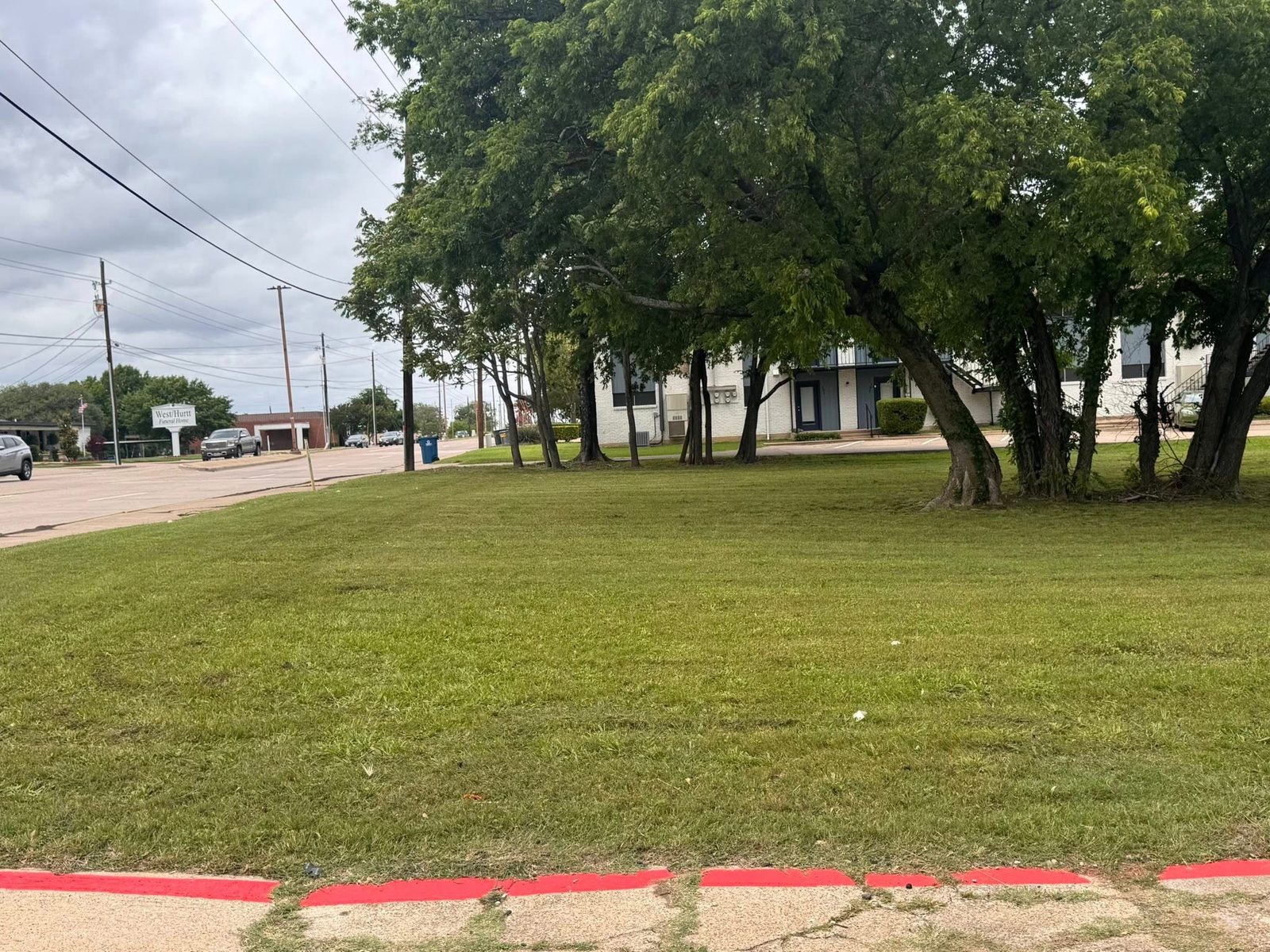 Freshly mowed commercial property in DFW